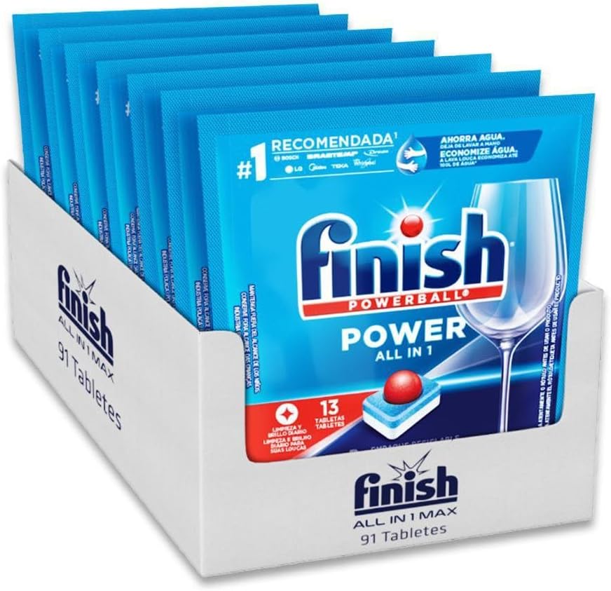 Finish Powerball Detergente para Lava Louças em Tabletes com Secante, 91 Tabletes