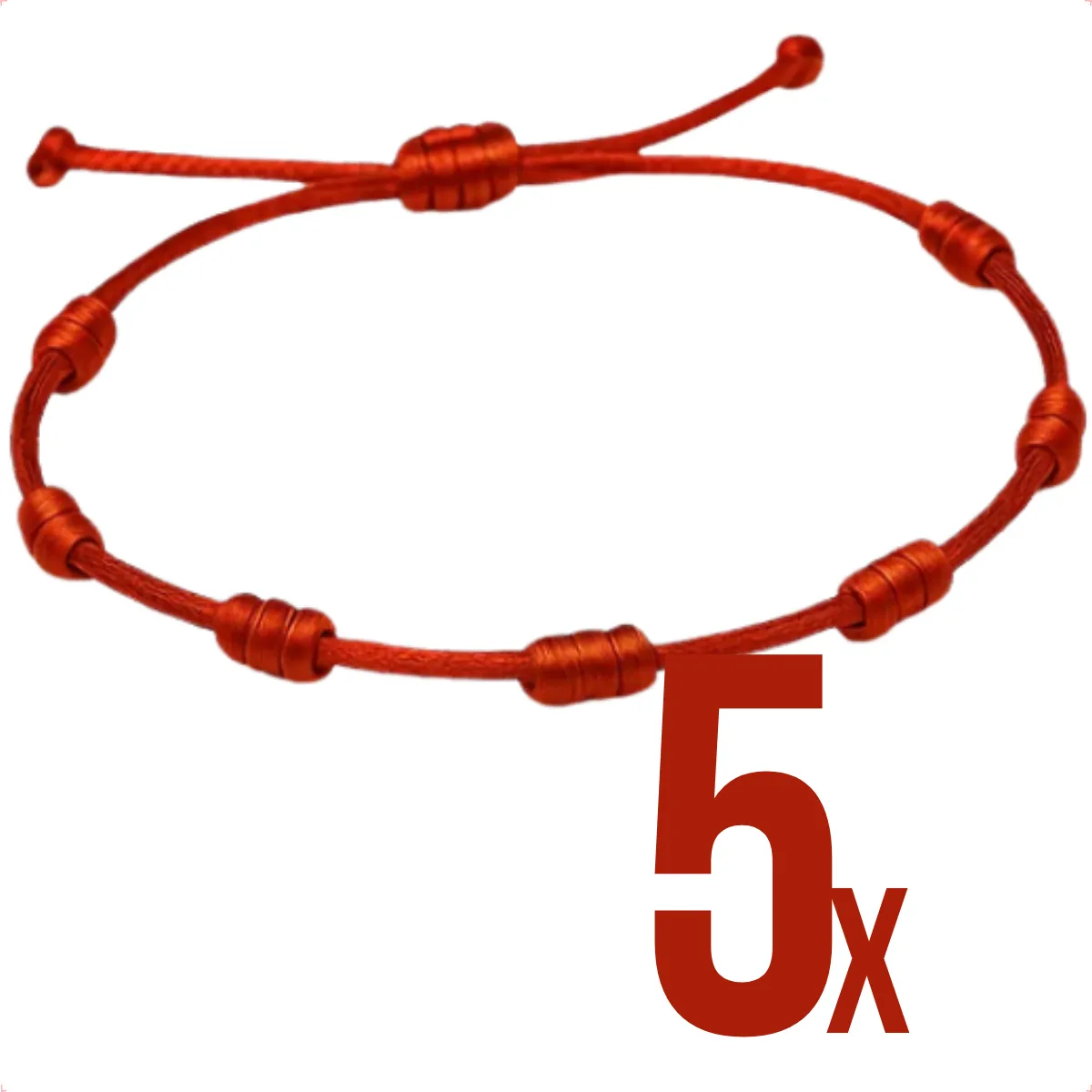 Kit 5 Pulseiras Vermelhas 7 Nós Ajustáveis em Seda Proteção, Equilíbrio e Energia Positiva Inspiradas Kabbalah Acessório Unissex para Presente e Uso Diário com Design Artesanal