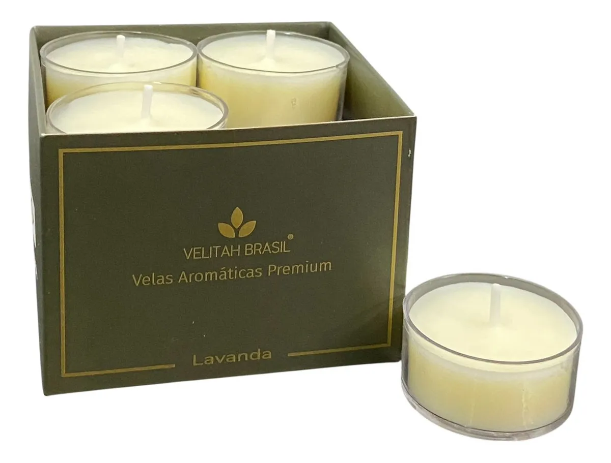 Vela Aromática Lavanda Com 12 Mini Velas Aromatizadas