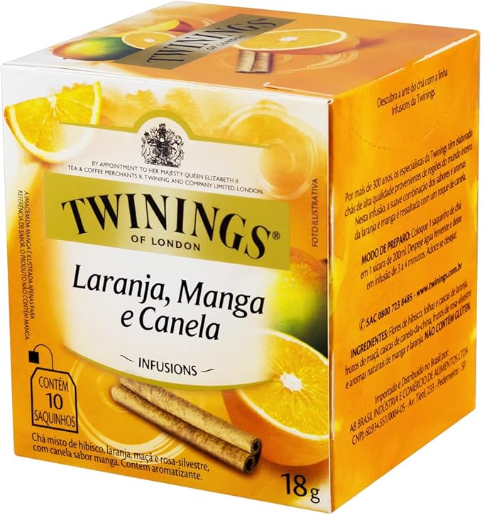 Brasil Chá Misto De Laranja Manga E Canela Twinings Com 10 Saquinhos