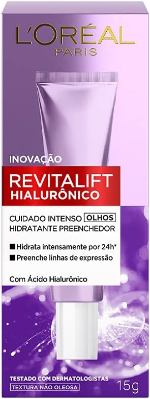 L’Oréal Paris L'Oréal Paris Revitalift Hialurônico Creme Anti-Idade Para Área Dos Olhos 15G Ácido Hialurônico Tonificador Rejuvenescedor Linhas De Expressão Ácido Hialurônico E Antirrugas