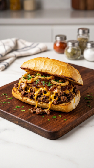 Pão com carne moída diferente